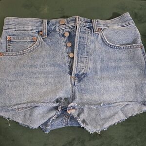 Denim Forum For Aritzia Light Blue Jean Shorts